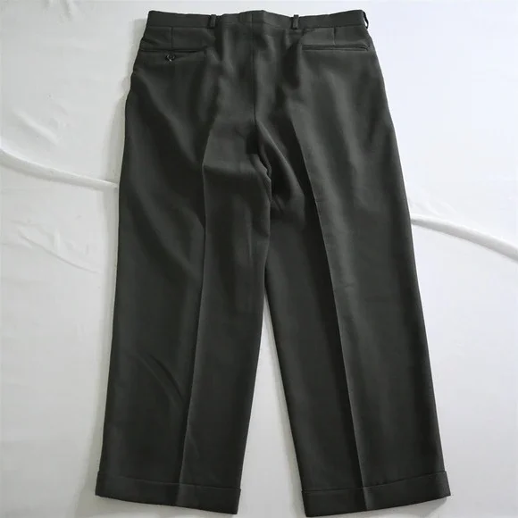 Vtg Alfani 40S 34x28 Olive Green 100% Wool Mens Jacket Pants Suit